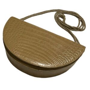 Vintage Robert Bastien Purse - Tan Alligator - Half Moon Shape